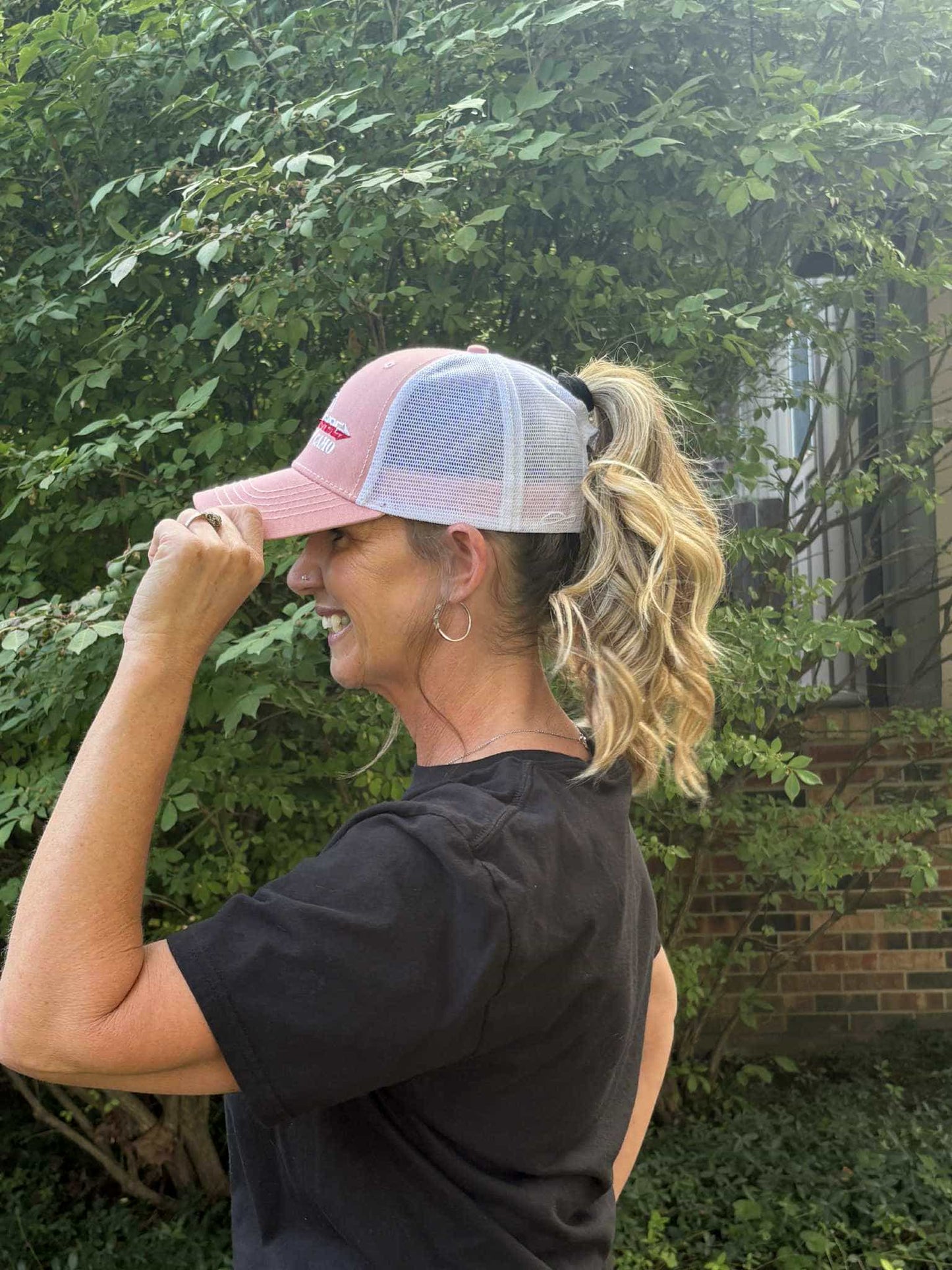 Women's Ponytail Light Pink Hat